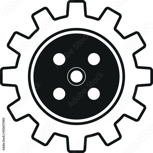 Cogwheel mechanical spare part vector illustration