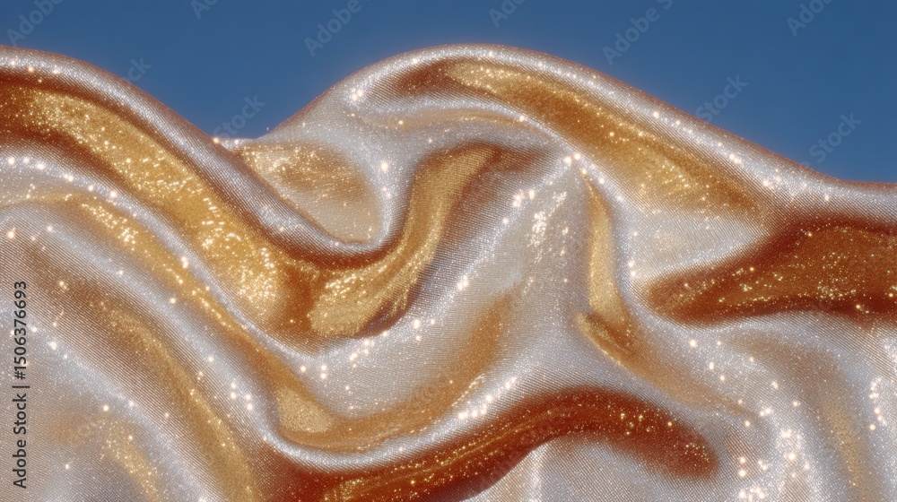 Elegant Gold Silver Fabric Texture Shimmering Drape Background Elegant Gold Silver Fabric Texture Shimmering Drape Background