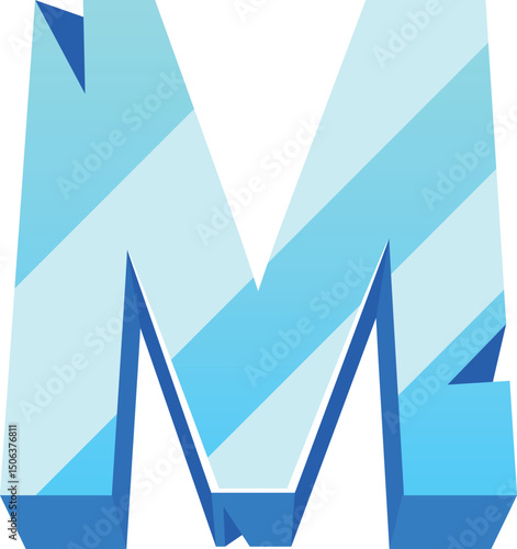 M capital letter ice font