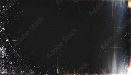 フィルム 黒 レトロ 映画 写真 アナログ 古い ヴィンテージ 傷 埃 ノスタルジー フレーム 枠 背景 素材 テクスチャ グランジ 粒状 モノクロ 映像