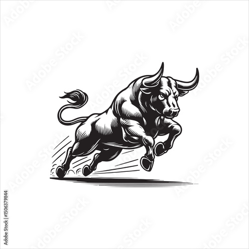 Bull Rodeo Showdown – Cowboy Riding a Bucking Bull in Action

