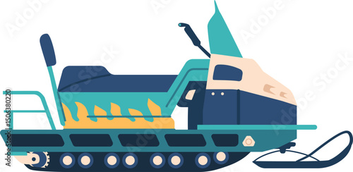 Snowmobile winter technique vector illustration
