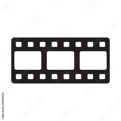 Vector film strip illustration with blank frames for cinema photography design