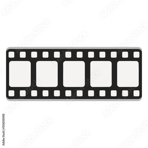 Vector film strip illustration with blank cinema movie film frames