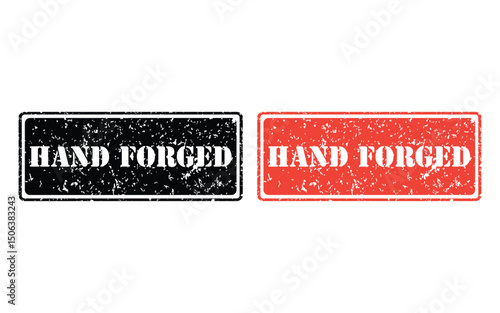 hand forged grunge stamp design, vector, isolated on transparent background