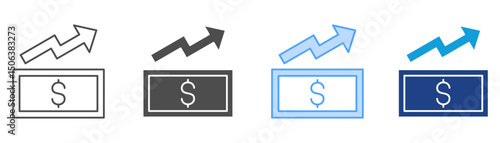 Inflation Icon Set Multiple Style Collection