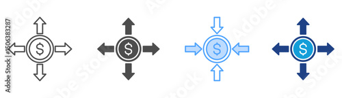 Cash Outflow Icon Set Multiple Style Collection