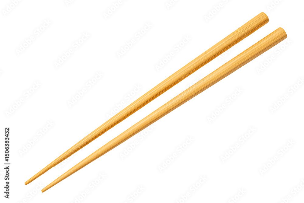 Classic wooden chopsticks isolated on transparent background Classic wooden chopsticks isolated on transparent background