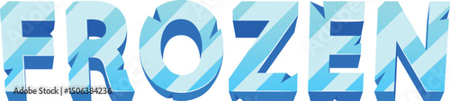 Frozen word capital ice letters