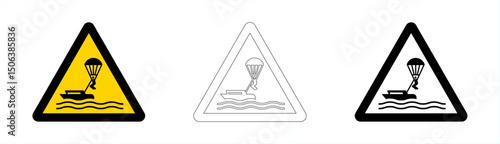 Warning Parasailing sing en vector format