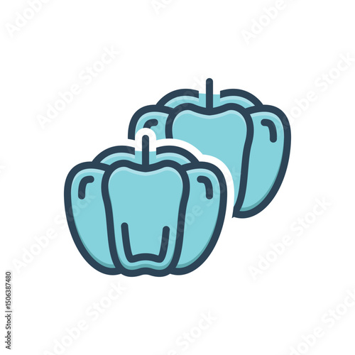 Color illustration icon for paprika