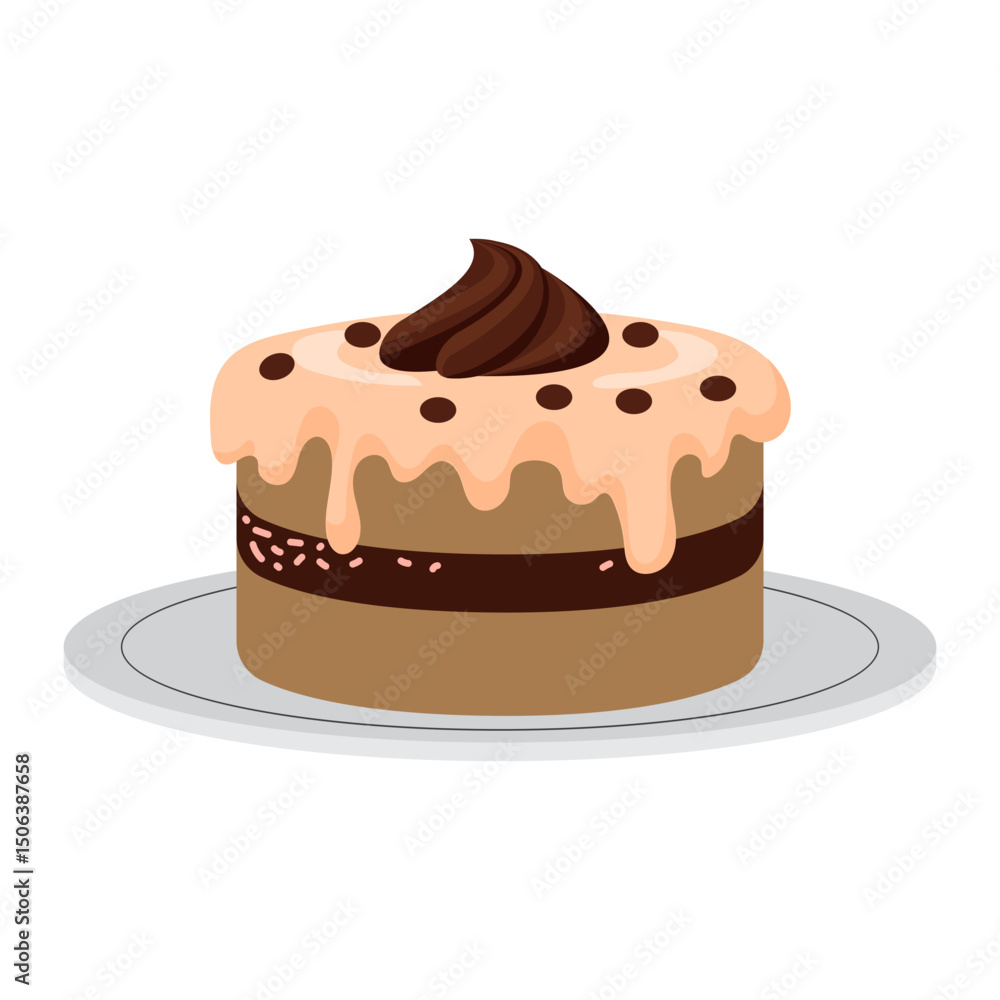 Chocolate Cake with Pink Drip and Cream Chocolate Cake with Pink Drip and Cream
