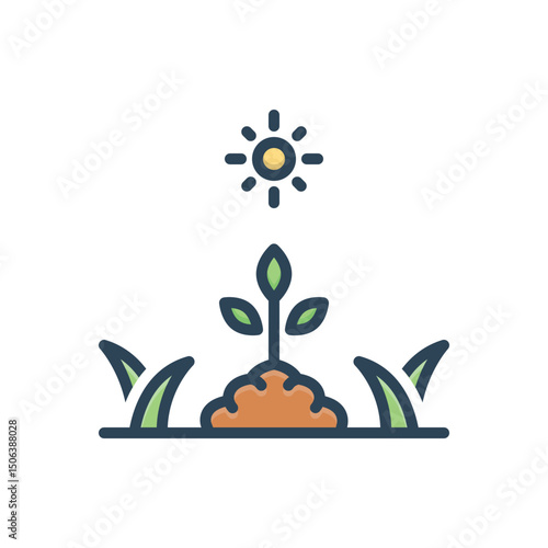 Color illustration icon for sprout