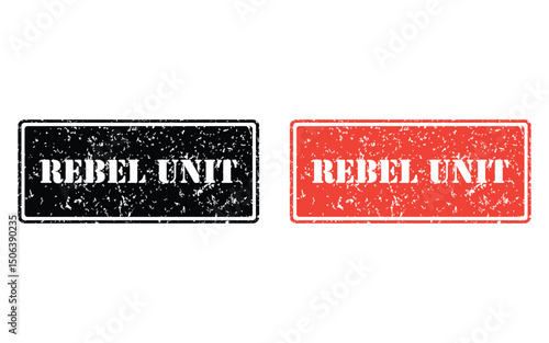 rebel unit grunge stamp design, vector, isolated on transparent background