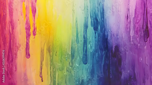 Vibrant Colorful Abstract Background with Dripping Paint Textures
