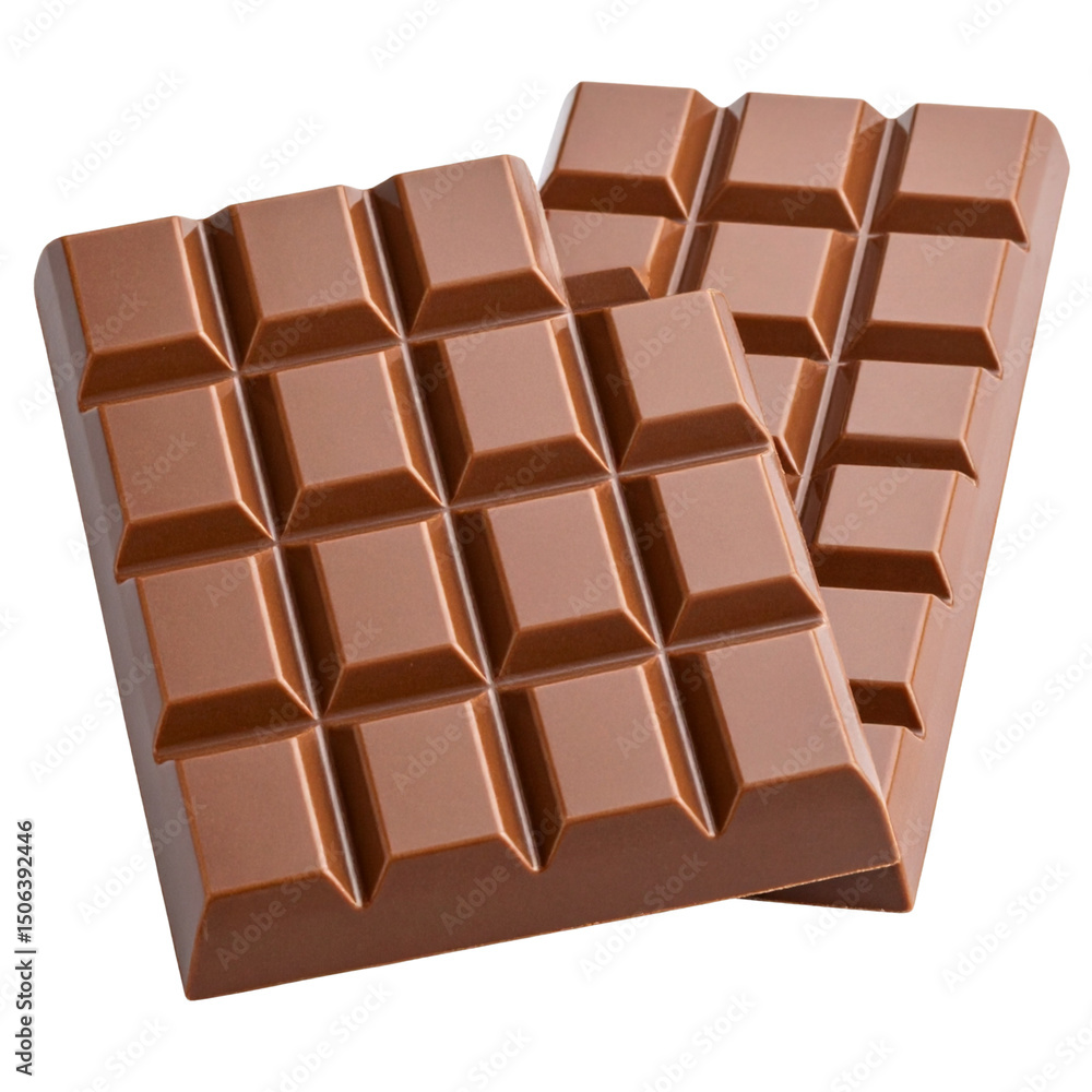 Dark chocolate bar, a delicious brown dessert, isolated on white Dark chocolate bar, a delicious brown dessert, isolated on white