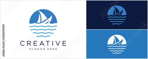 speed boat logo vector
