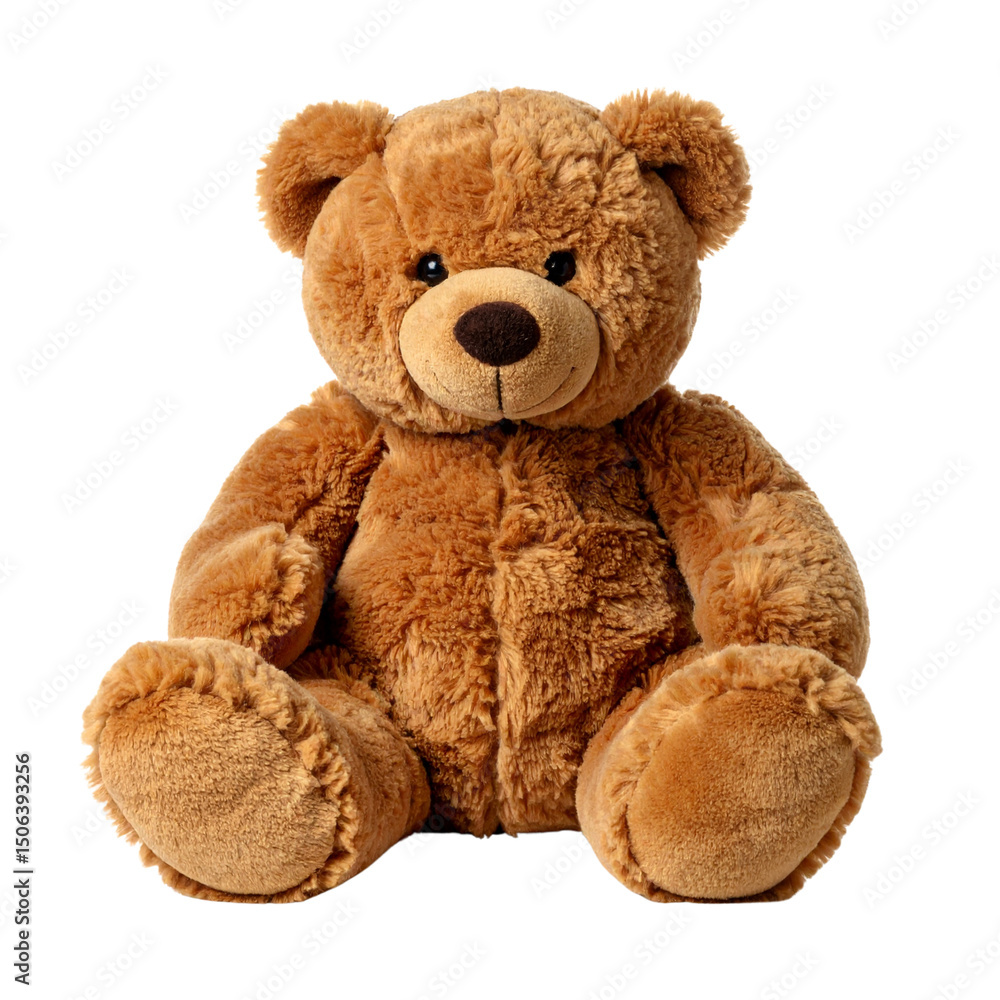 Fototapeta premium Soft brown fluffy teddy bear toy isolated on white