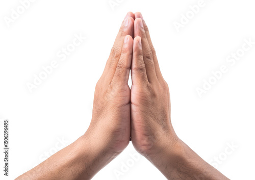 Foto Praying hands with faith in religion and belief in God on blessing background