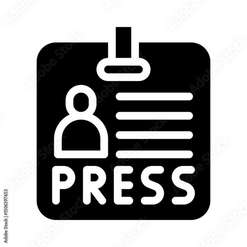 press badge glyph icon