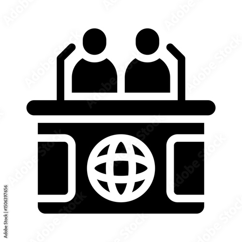 press conference glyph icon