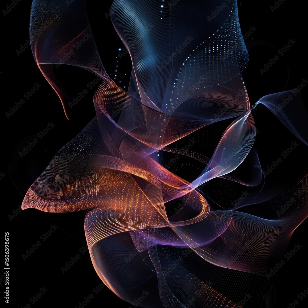 Fototapeta premium Abstract colorful glowing wave background