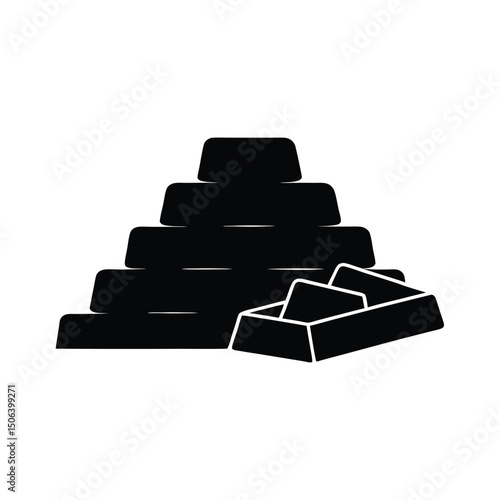 Gold bars stacked in a pyramid shape and in a tray showing financial wealth and investment