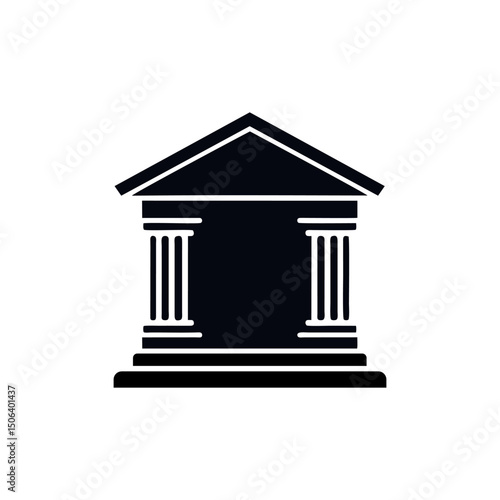 silhouette of a bank building