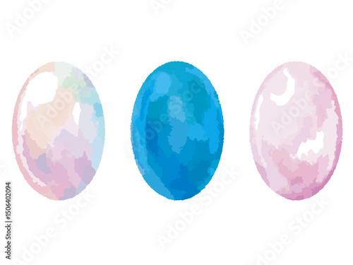 水彩風宝石楕円