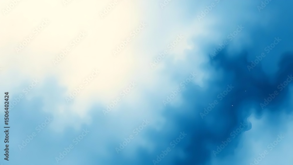 Obraz premium Abstract Blue and White Cloud Formation A Serene Digital Art Print