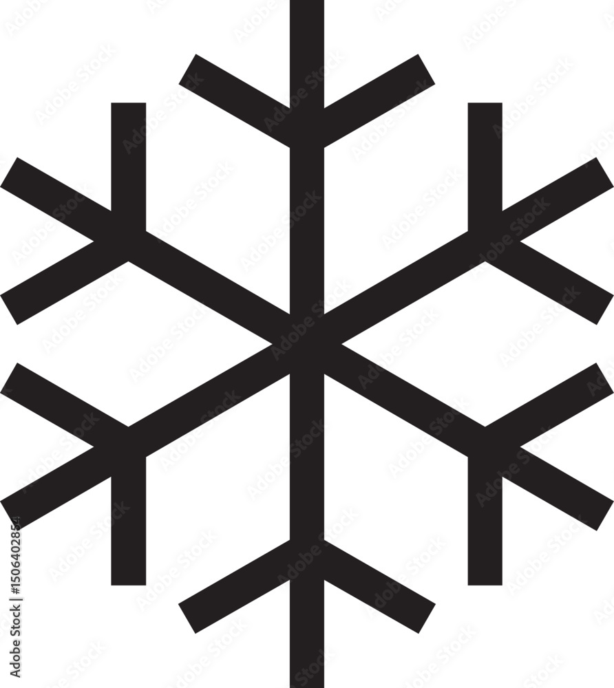 Obraz premium Snowflake icon line drawing