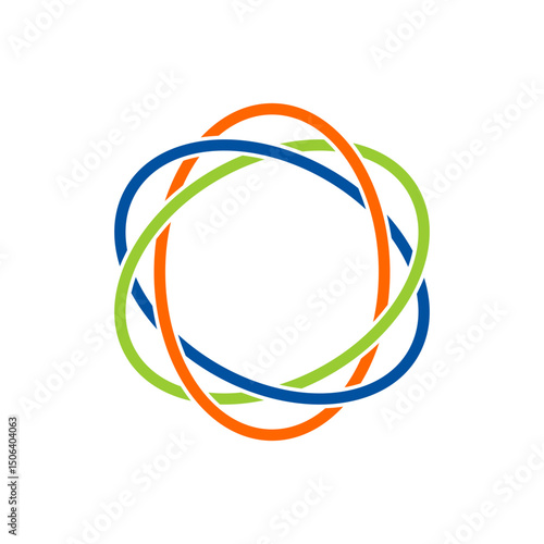 Abstract line rotation with different colors vector logo