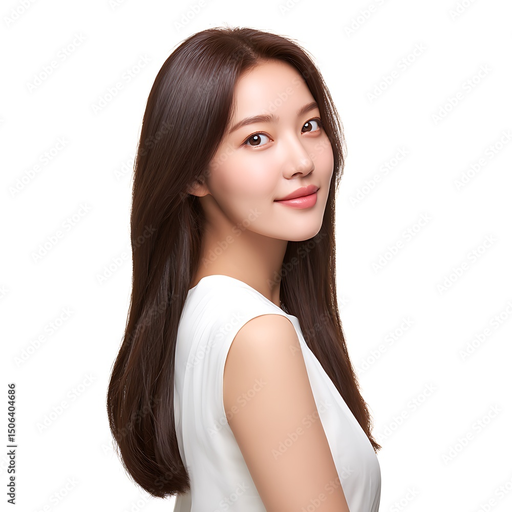 Naklejka premium Natural Beauty with Soft and Smooth Hair