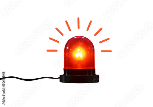 Emergency Siren Flashing Red Light Alarm a Transparent Background
