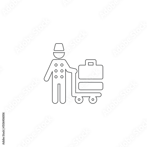 Outline Style Bellhop Icon Set