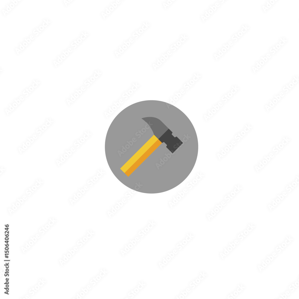 Flat Carpenter Tools Icon Set Flat Carpenter Tools Icon Set