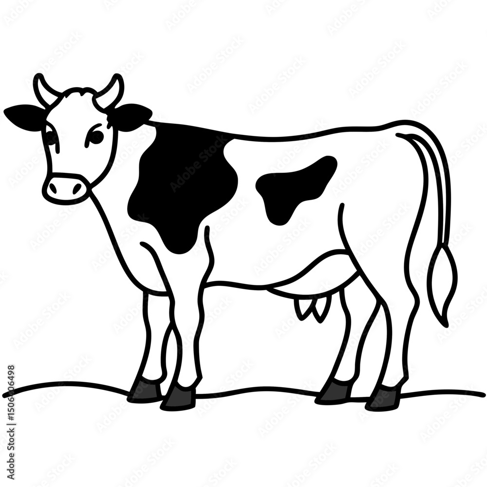 Fototapeta premium black and white cow