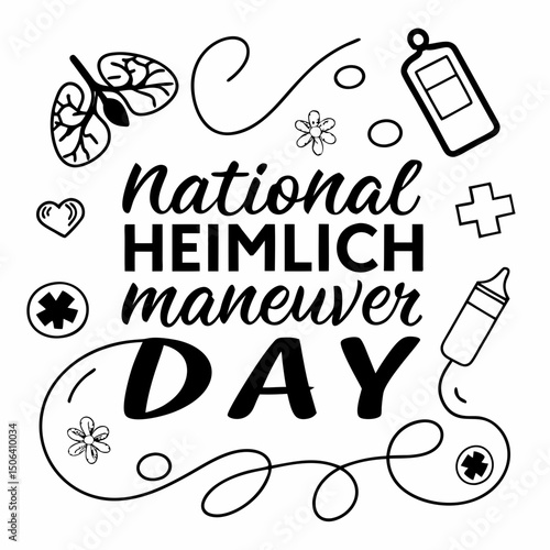 NATIONAL HEIMLICH MANEUVER DAY vector illustration
