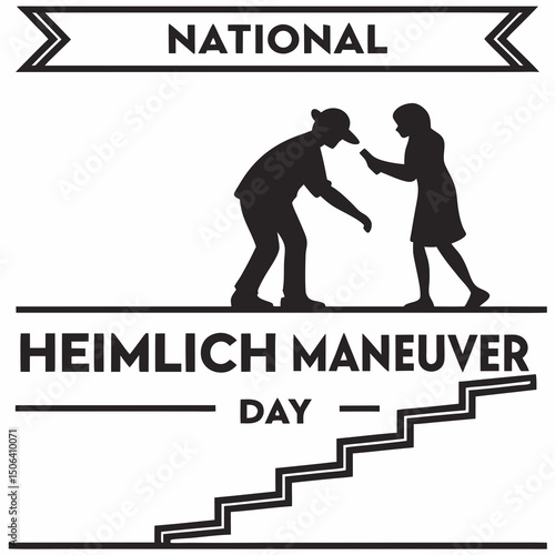 NATIONAL HEIMLICH MANEUVER DAY vector illustration
