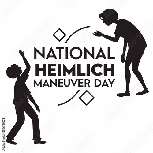 NATIONAL HEIMLICH MANEUVER DAY vector illustration