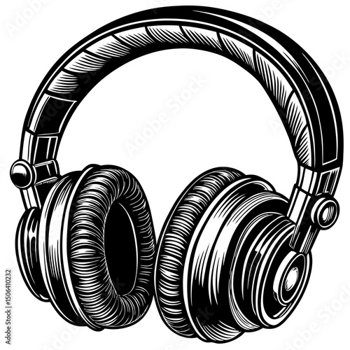 Wallpaper Mural Vintage style headphones illustration Torontodigital.ca