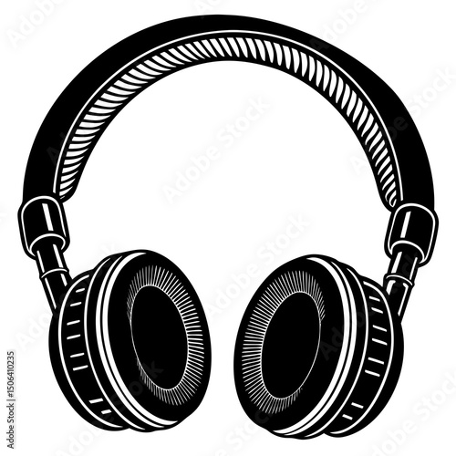 Wallpaper Mural Black and white headphones illustration Torontodigital.ca