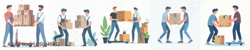 male character vector lifting goods