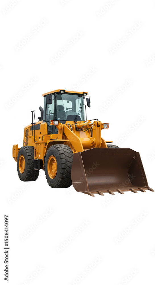 Fototapeta premium Realistic Yellow Wheel Loader Isolated on a Transparent Background Photo