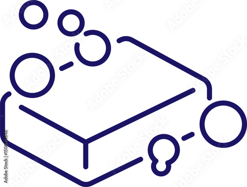Thin Icon of Soap for Graphics, Concept, Apps