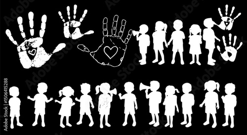 Children's Handprints Silhouettes Love Advocacy Group Kids