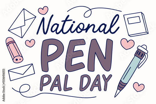 NATIONAL PEN PAL DAY vector illustration