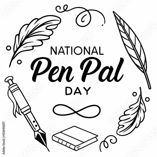 NATIONAL PEN PAL DAY vector illustration