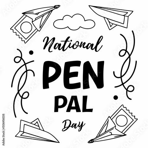 NATIONAL PEN PAL DAY vector illustration