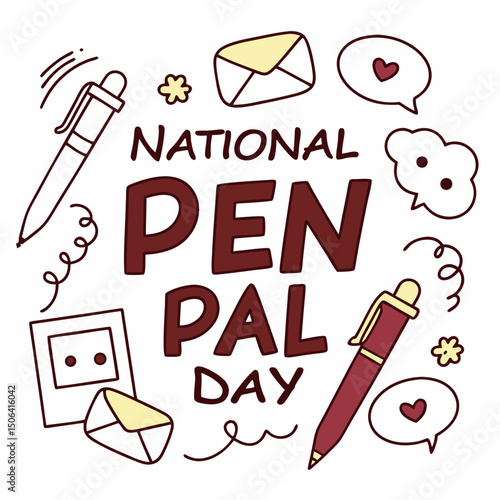 NATIONAL PEN PAL DAY vector illustration